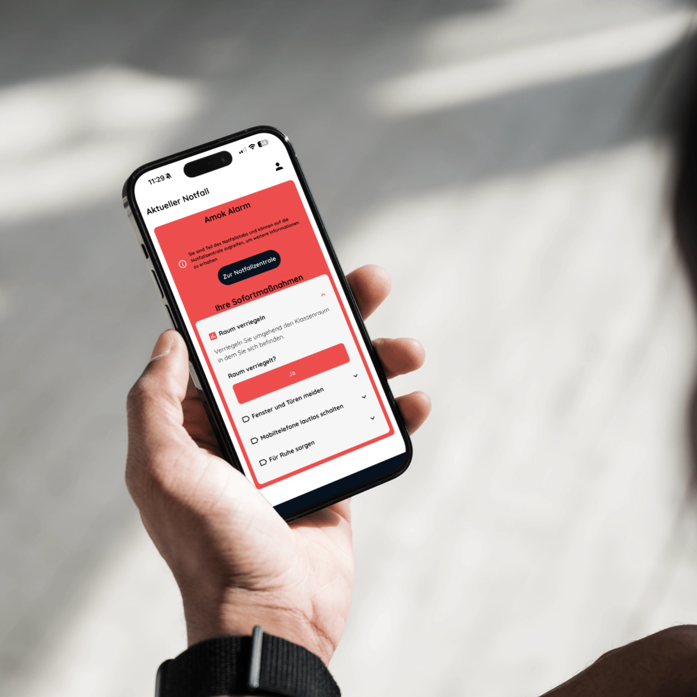 Amok-Alarm- und Notfall-App für Schulen